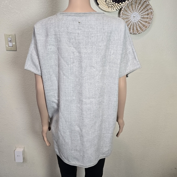 Cuyana Gray 100% Baby Alpaca Top Size XS/S Oversized Roll Edge Peru Lagenlook - Picture 2 of 13